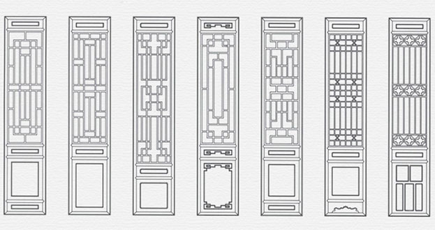 武昌常用中式仿古花窗图案隔断设计图